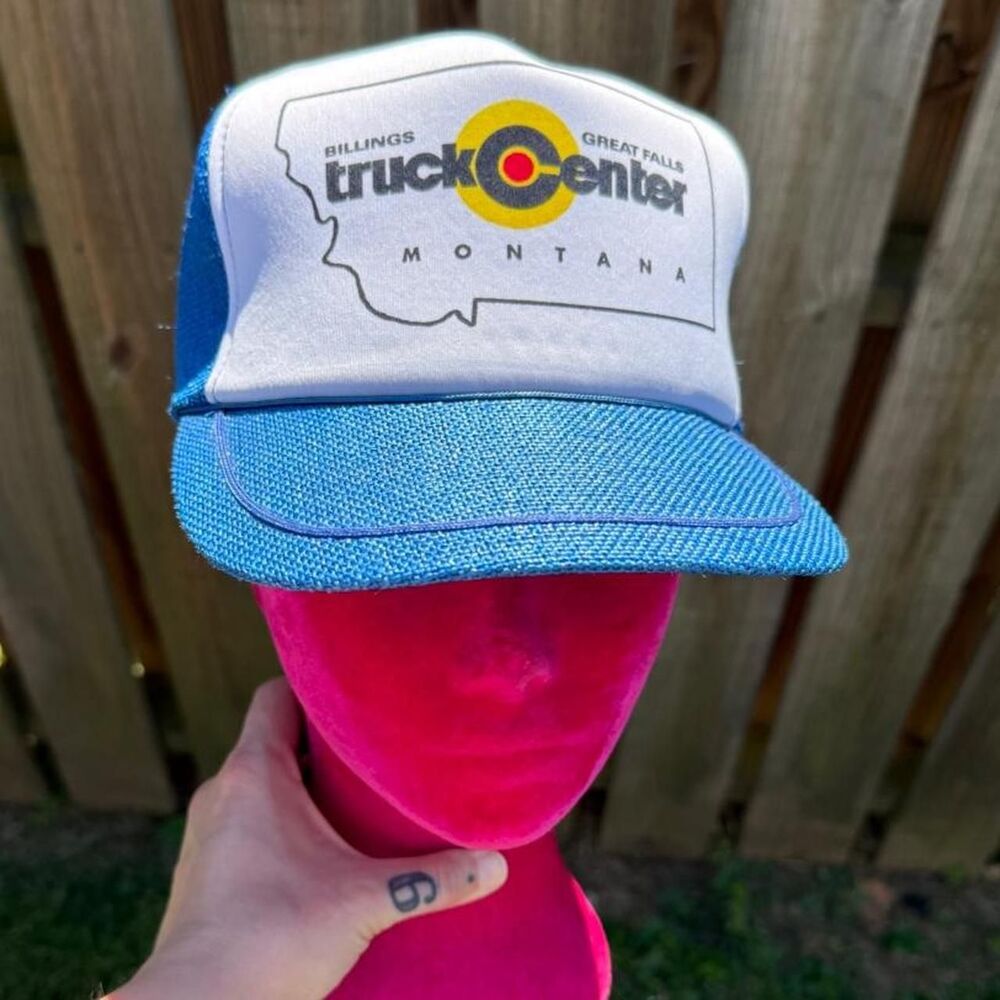Montana Truck Center Blue White Roped Trucker Snapback